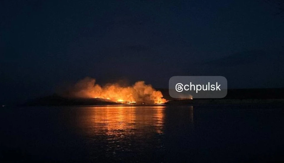 В заповеднике выгорело около 5 гектаров сухой травы. Фото: тг-канал ЧП-Ульяновск.