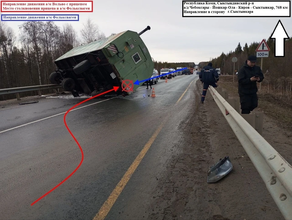 На трассе в Коми в ДТП с большегрузом пострадали женщина и двое детей.