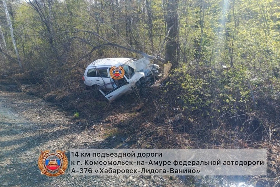 На трассе под Комсомольском погиб водитель «Мазды» Фото: Госавтоинспекция Нанайского района