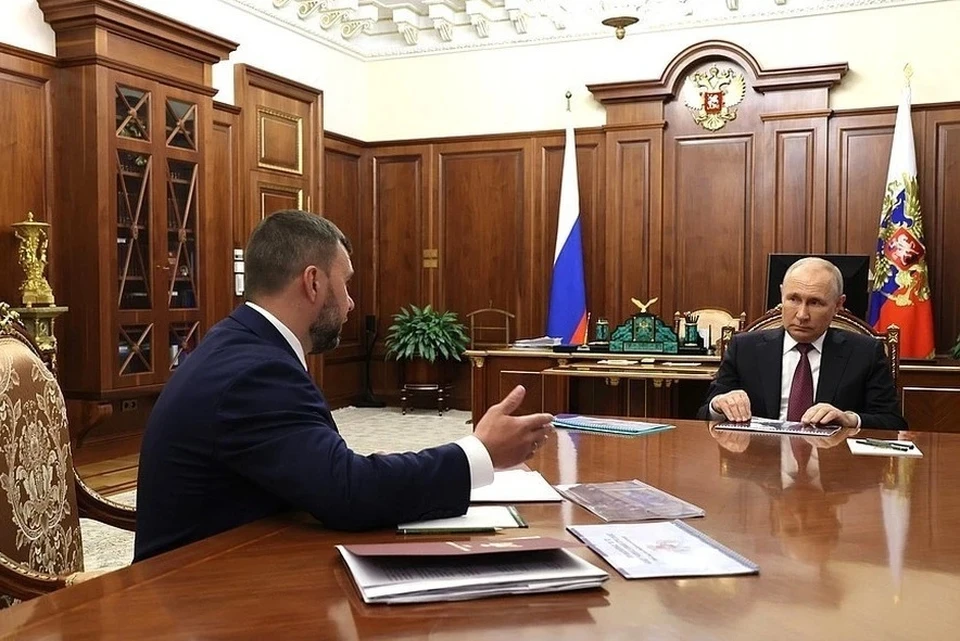Пушилин подчеркнул, что Путин умеет находить действенные решения. Фото: kremlin.ru