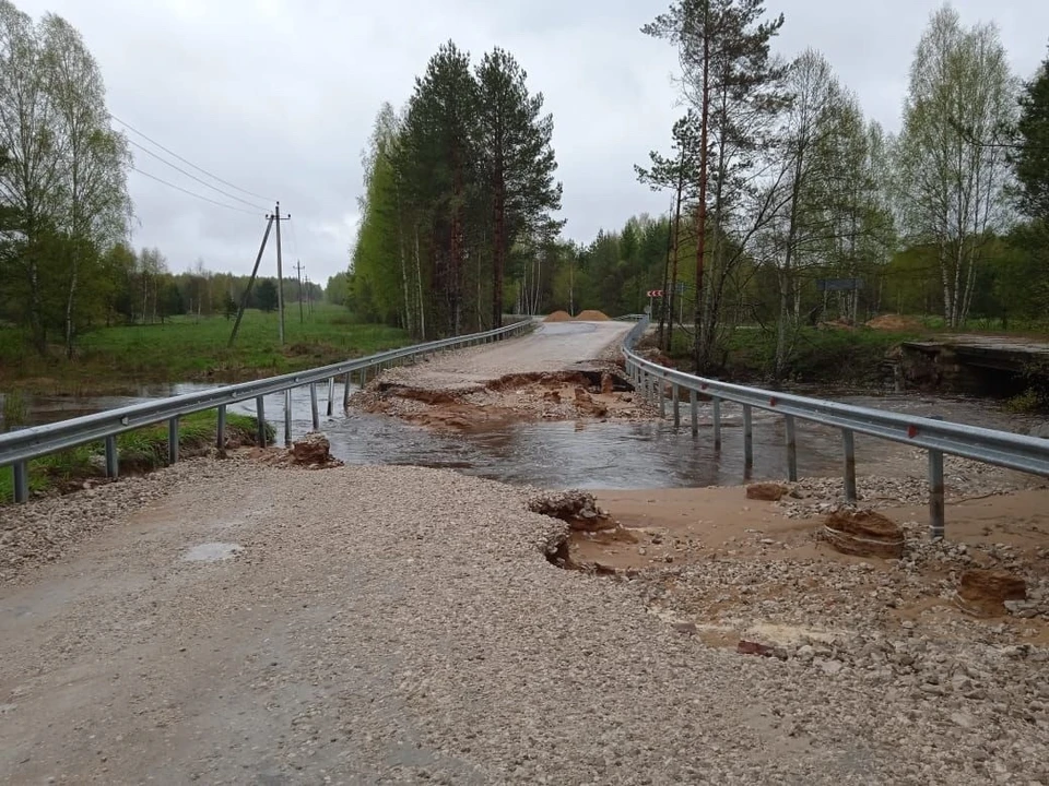 Автодорогу в Нижегородской области размыло из-за сильных дождей. Фото: Администрация Сокольского муниципального округа