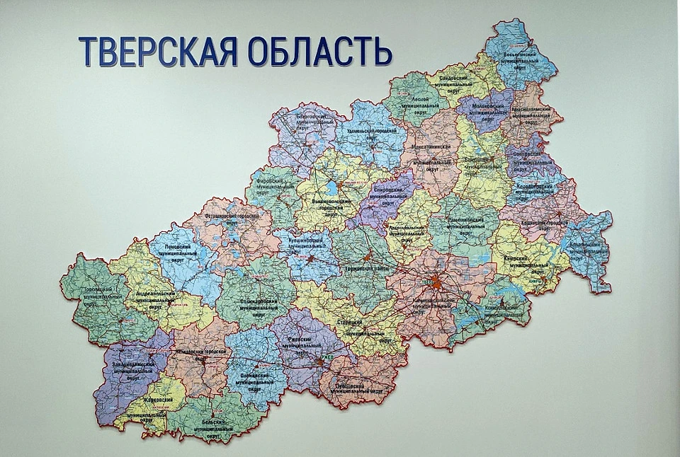 Карта нашего региона в областном правительстве.