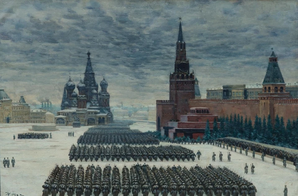 Парад на Красной площади в Москве 7 ноября 1941 года. Юон К.Ф. 1942 г.