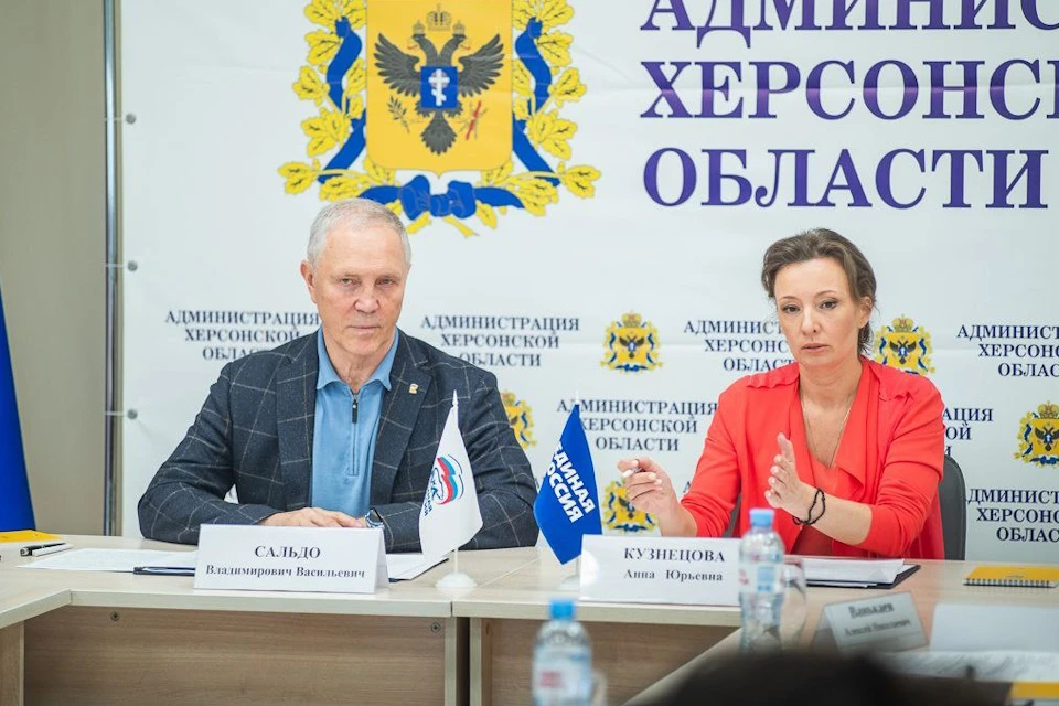 Зампред Госдумы РФ Анна Кузнецова посетила Херсонскую область Фото: ТГ-канал Владимира Сальдо