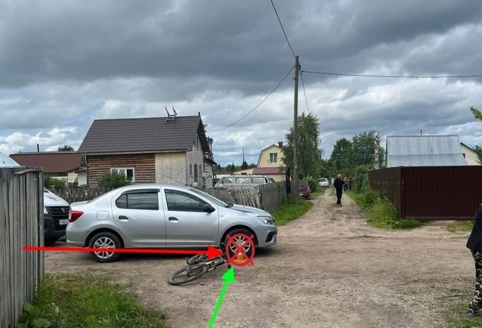 В Сыктывкаре автомобиль сбил ребенка на велосипеде. Фото: ГАИ по Коми.