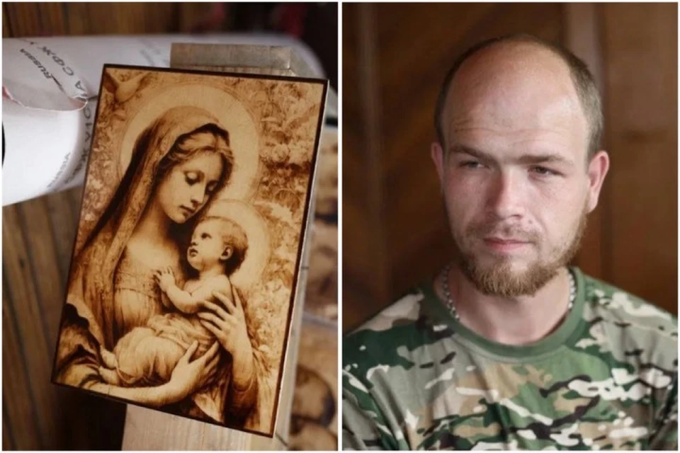 Александр занялся пирографией - выжиганием портретов на дереве. Фото: пресс-служба правительства Забайкальского края