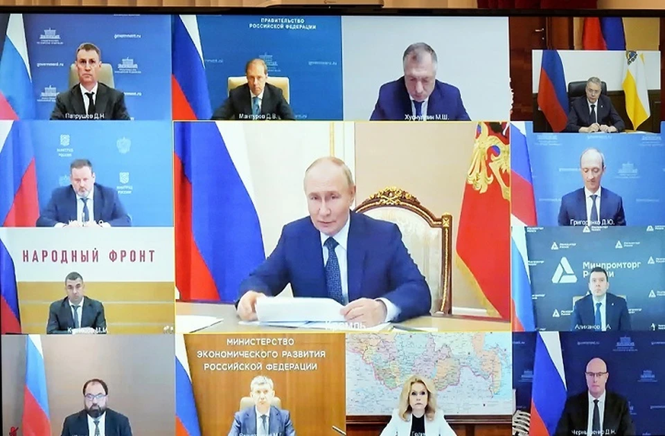 Совещание главы государства Владимира Путина с членами правительства России. Фото: пресс-службы губернатора СК.