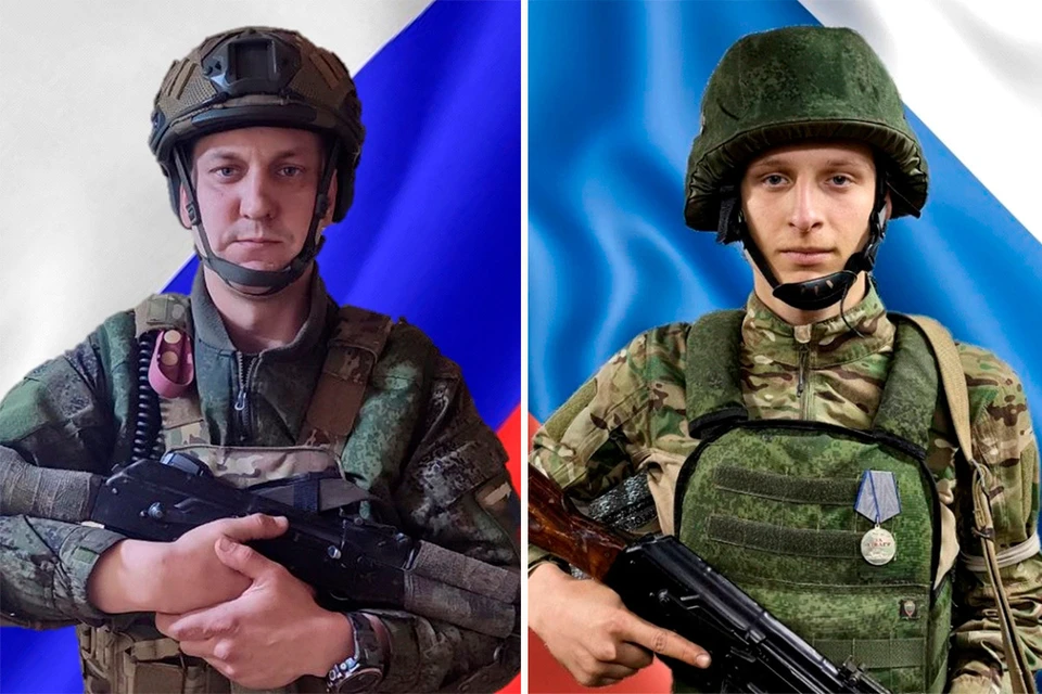 Гвардии сержант Сергей Щукин и гвардии прапорщик Анатолий Черняк