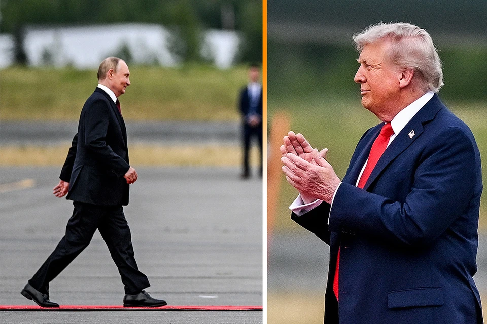 Трамп захлопал в ладоши перед тем, как пожать руку президенту России и поприветствовать Владимира Путина на Аляске. Фото: Сергей Бобылев/POOL/ТАСС