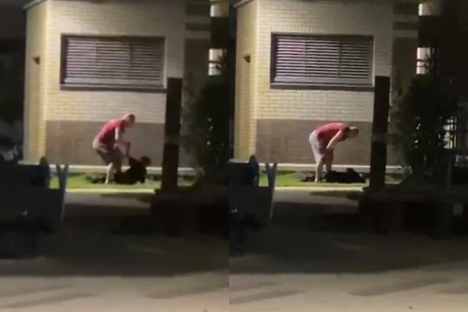 Мужчина сбил школьника с ног и выгонял со двора. Фото: Предоставлено очевидцами