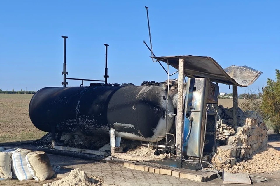 Автозаправку разбомбили в Великой Лепетихе. Фото: администрация Великолепетихского округа