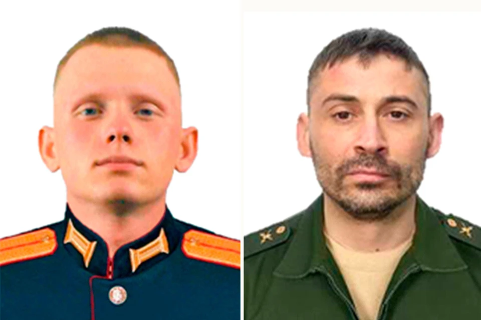 Старший лейтенант Максим Калмурзаев и рядовой Андрей Земляной