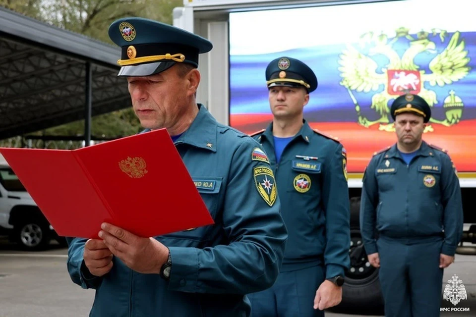 Присягу приняли сотрудники запорожского управления МЧС. Фото: ГУ МЧС России по Запорожской области