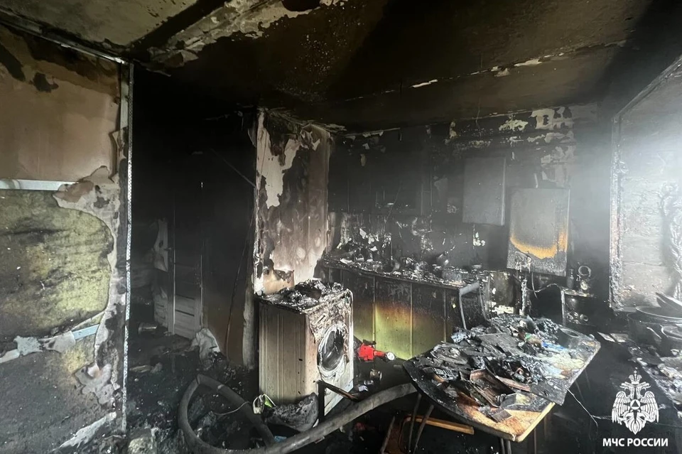 Площадь пожара составила 50 кв.м. Фото: МЧС Удмуртии