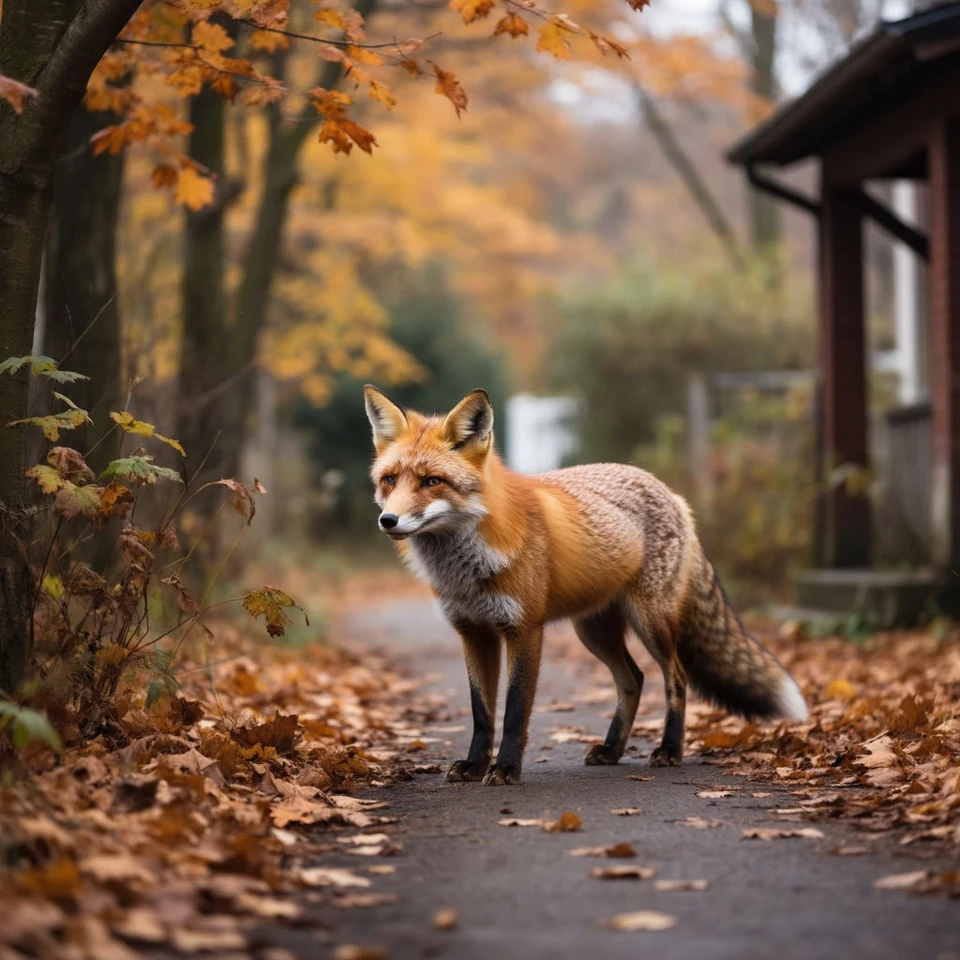 На прошлой неделе лису видели в центре города. Фото: сгенерировано нейросетью