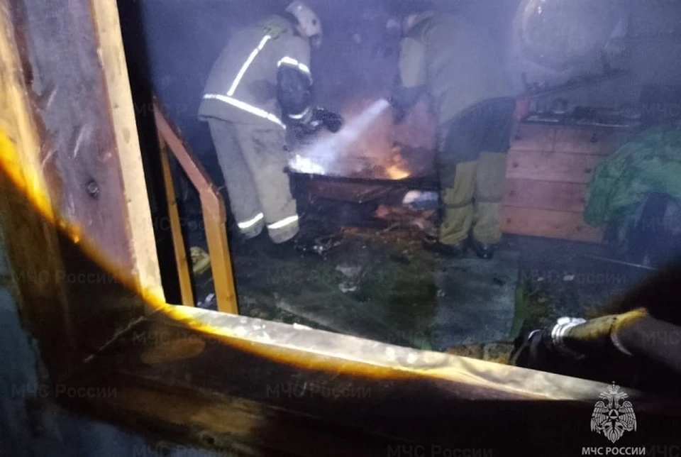Огонь охватил садовый домик. Фото: ГУ МЧС Свердловской области