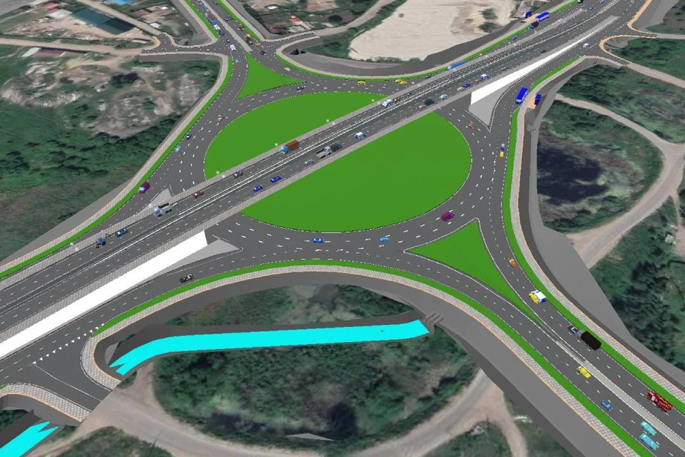 По проекту предполагается строительство кольцевой двухуровневой развязки.