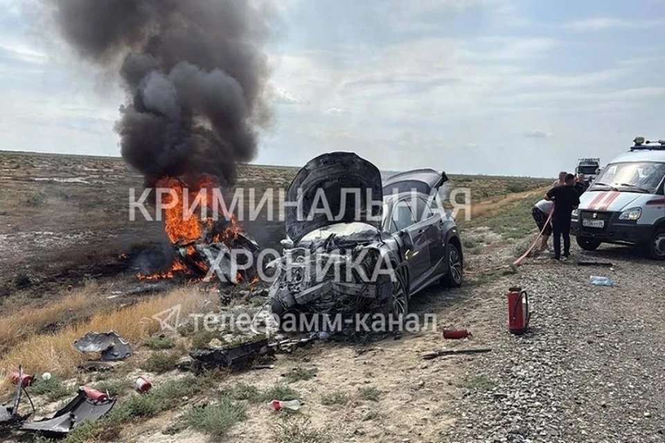 Водитель и два пассажира Lada Vesta погибли на месте. Фото: МВД Дагестана