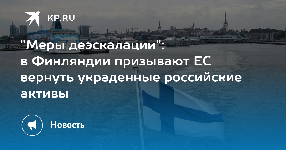 "Меры деэскалации": в Финляндии призывают ЕС вернуть украденные российские активы