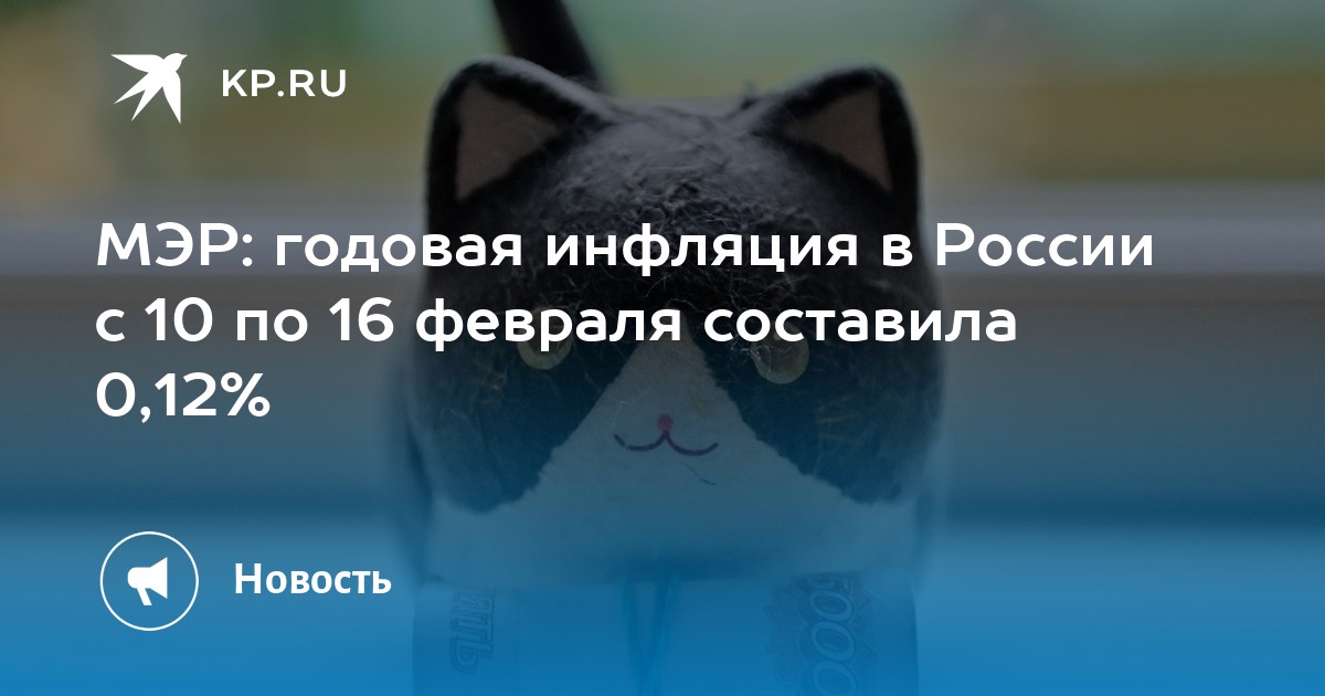 МЭР: годовая инфляция в России с 10 по 16 февраля составила 0,12%