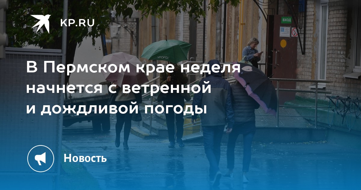 В Пермском крае неделя начнется с ветренной и дождливой погоды