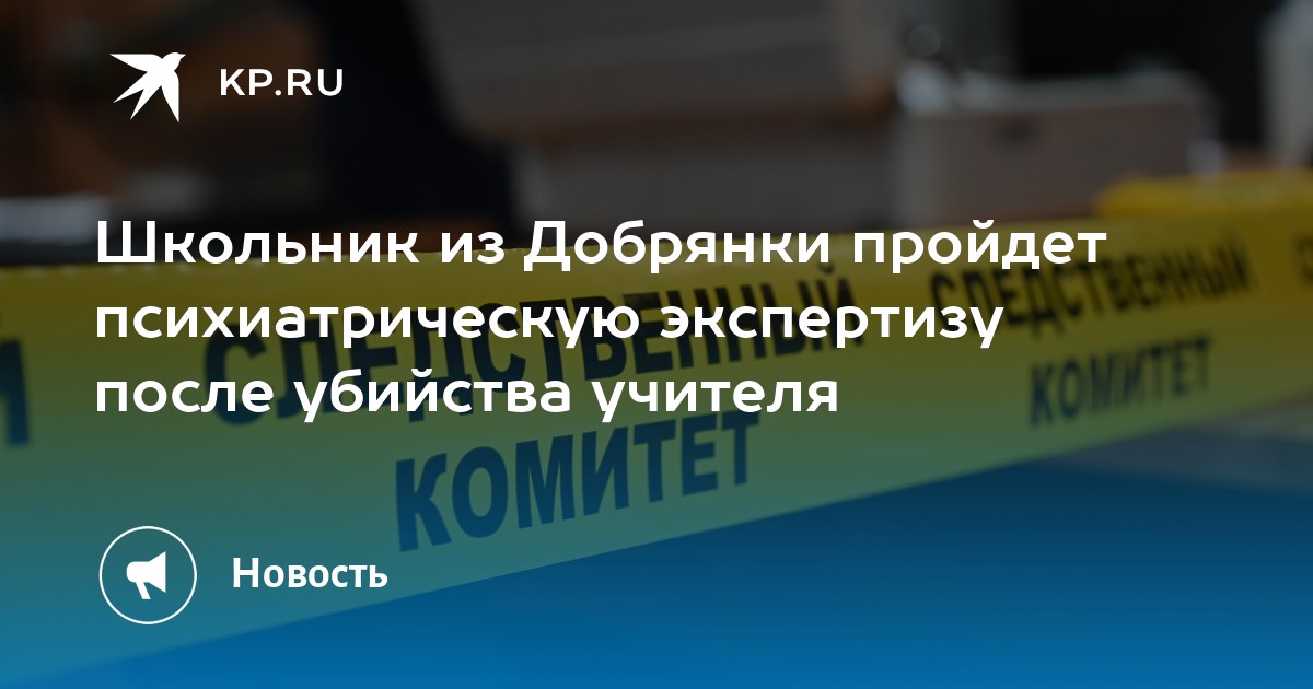 Школьник из Добрянки пройдет психиатрическую экспертизу после убийства учителя