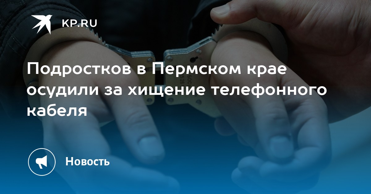 Подростков в Пермском крае осудили за хищение телефонного кабеля