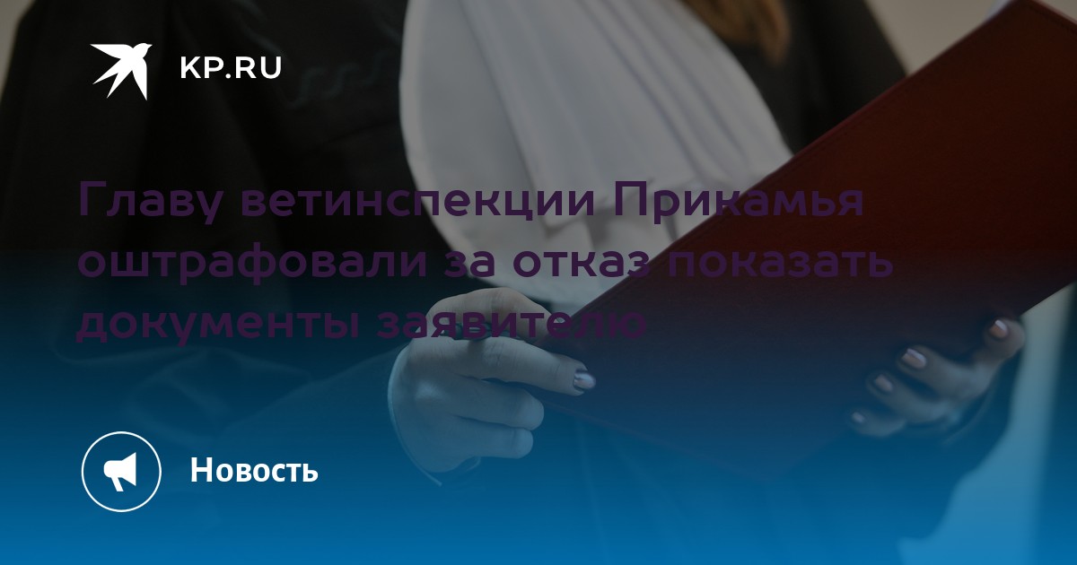 Главу ветинспекции Прикамья оштрафовали за отказ показать документы заявителю