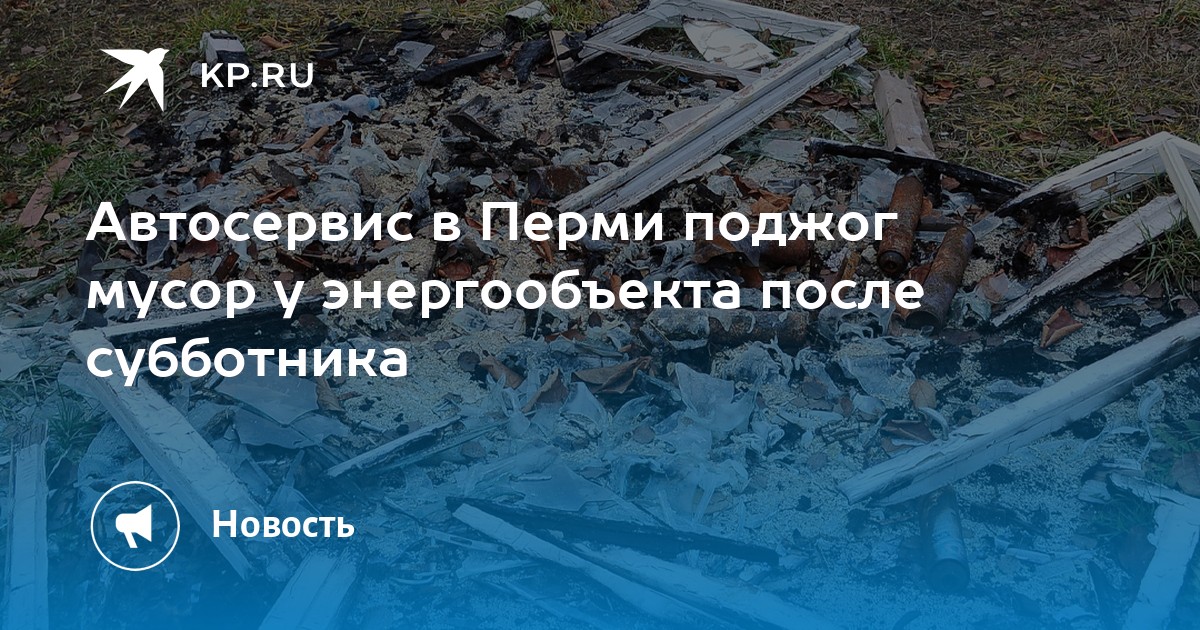 Автосервис в Перми поджог мусор у энергообъекта после субботника