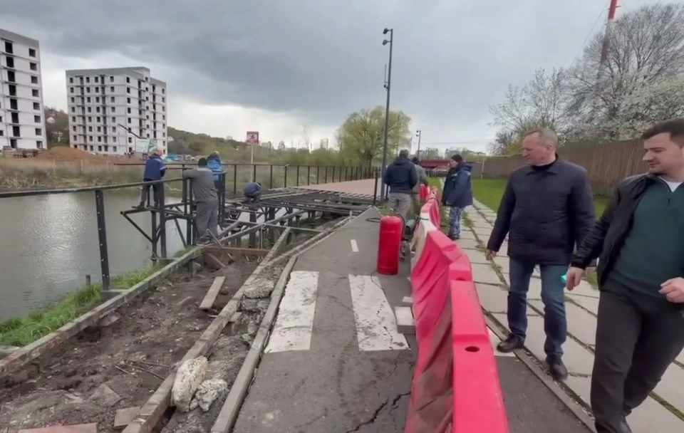 В Белгороде около двух месяцев потребуется на укрепление просевшего грунта в парке «Берега»