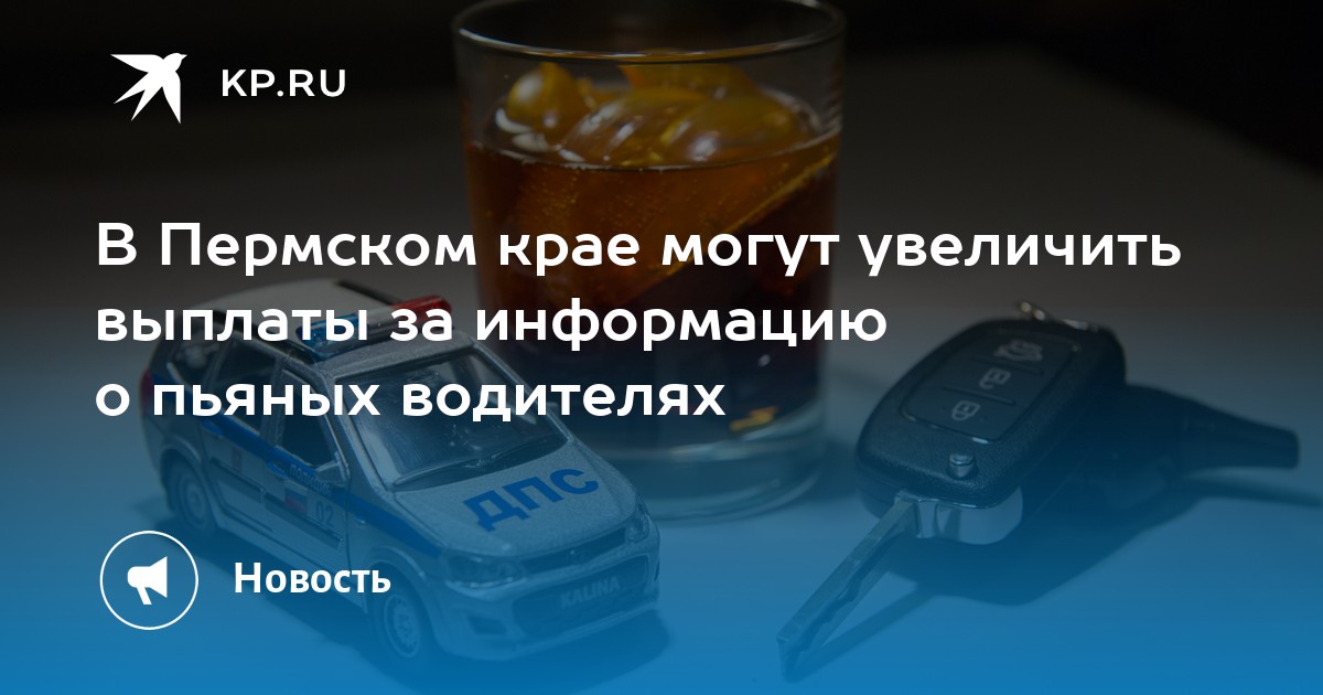 В Пермском крае могут увеличить выплаты за информацию о пьяных водителях