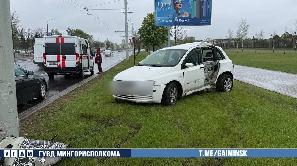 ГАИ сообщило подробности ДТП на проспекте Победителей в Минске. Фото: телеграм-канал УГАИ ГУВД Мингорисполкома