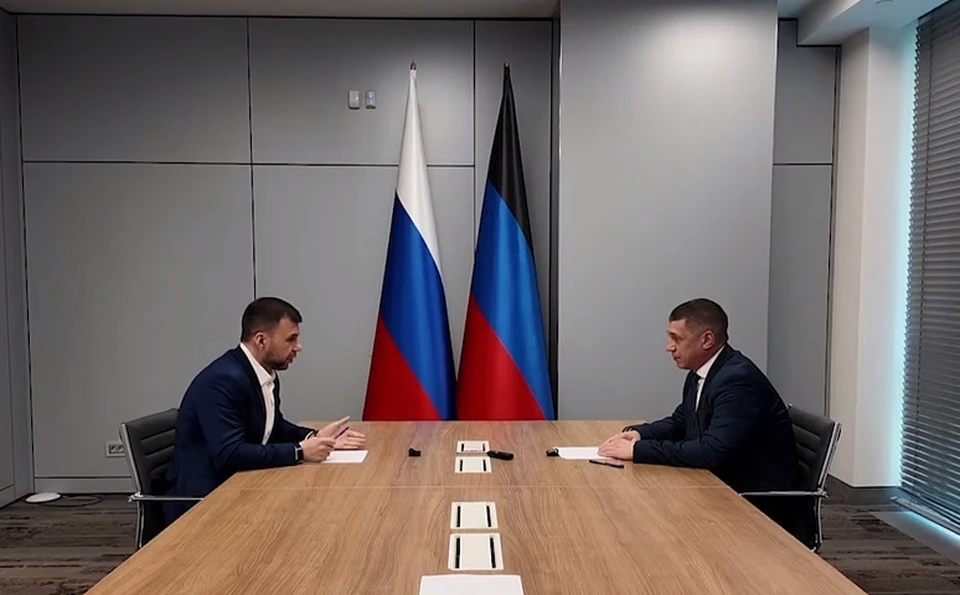 Пушилин поставил задачи руководителю администрации Главы и Правительства ДНР. Фото: ТГ/Пушилин