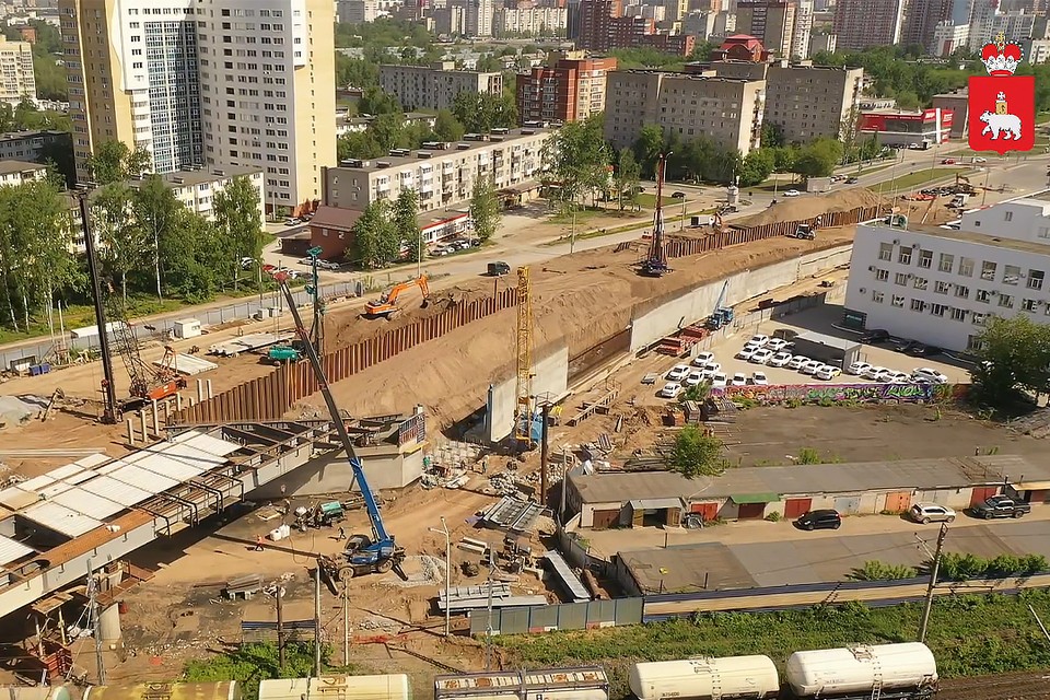 В Перми подпорная стена путепровода у «Мориона» готова на 80%