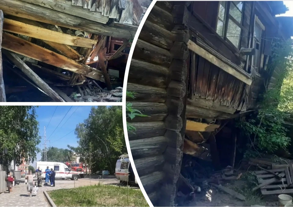 Мужчина оказался заблокирован на втором этаже из-за обвала кровли. Фото: ОГБУ «ТО ПСС»