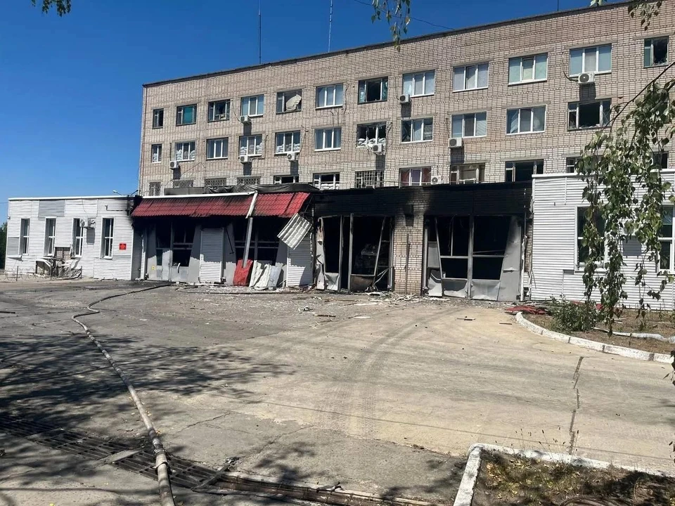 Здание пожарной части оказалось повреждено. Фото - Запорожская АЭС