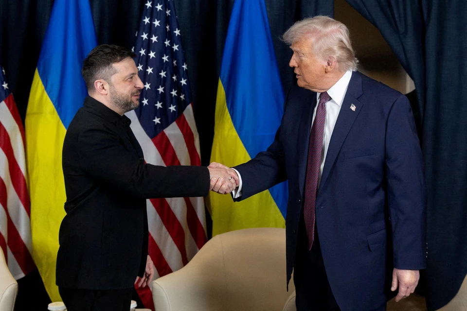Главарь киевского режима Владимир Зеленский, лидер Белого дома Дональд Трамп