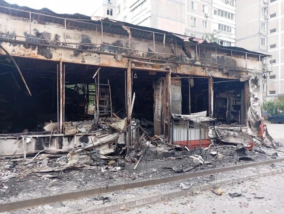 Удар нанесен по магазину в Энергодаре. Фото - канал МАХ Максима Пухова