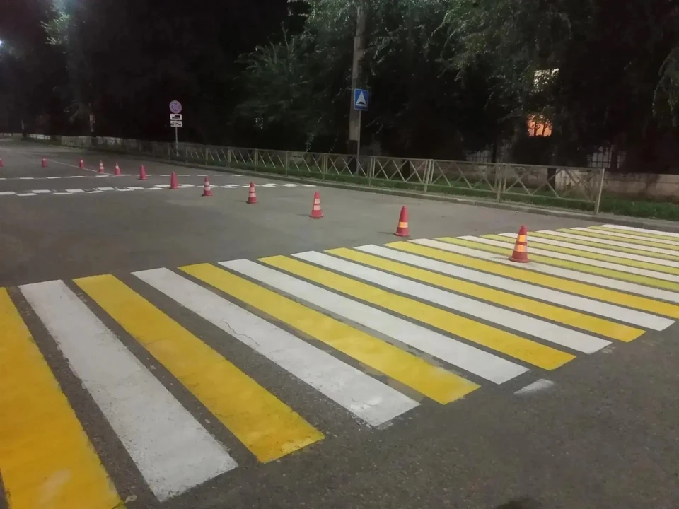 Новую разметку хорошо видно на дороге