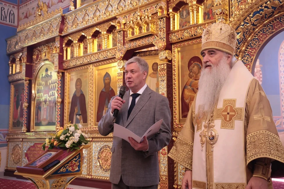 В новом Александро‑Невском храме Ульяновска провёл богослужение владыка Лонгин. ФОТО: канал Мах Алексея Русских