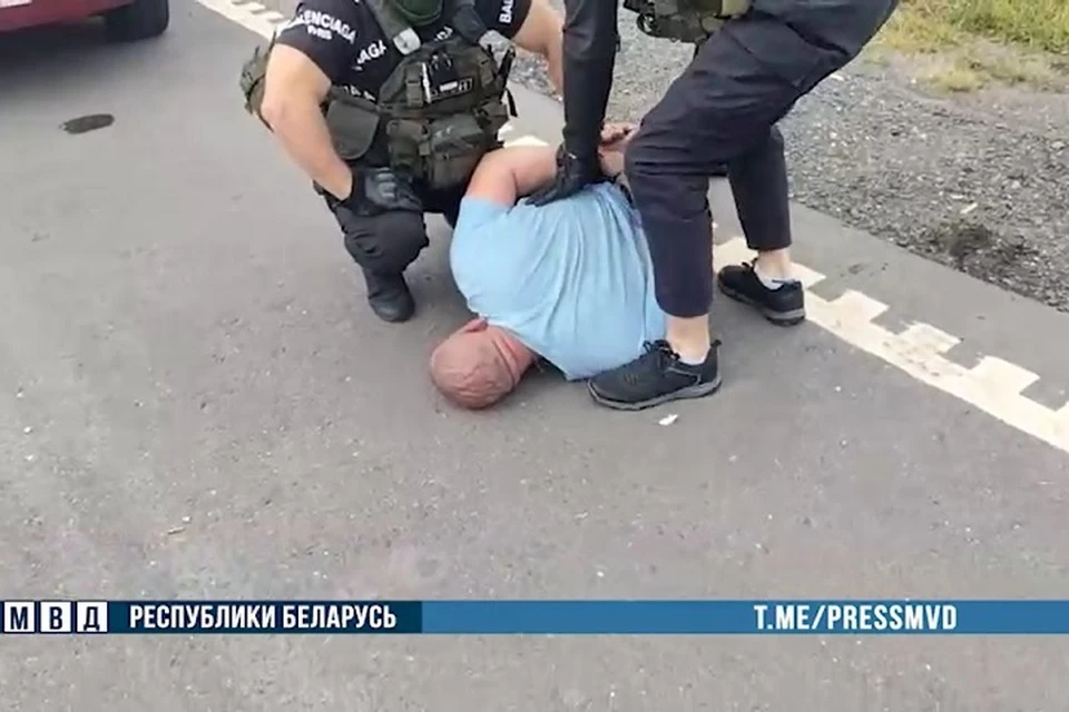 Белоруса задержал ОМОН на трассе под Оршей. Фото: стоп-кадр | видео МВД.