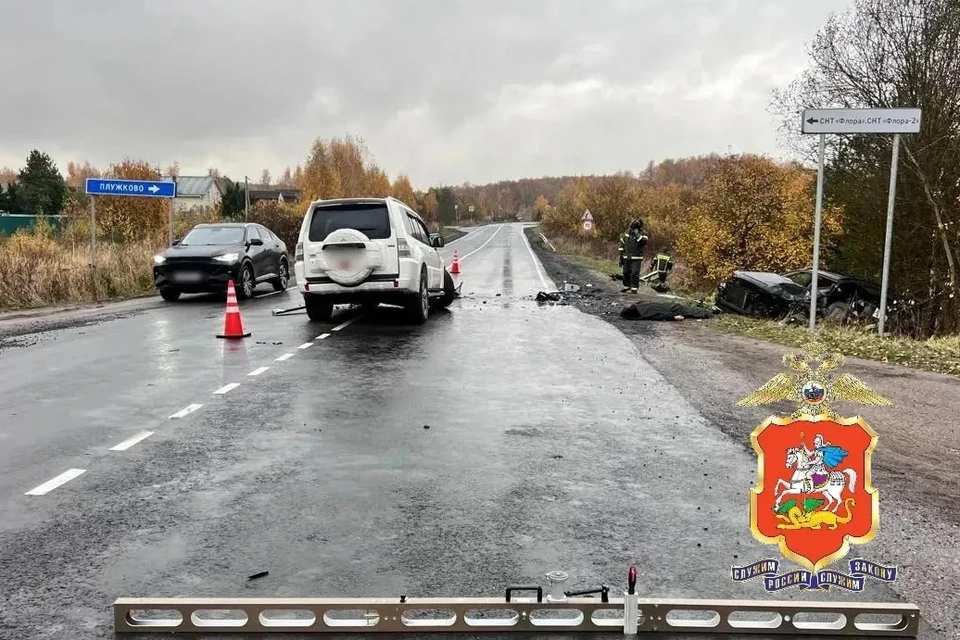 Один человек погиб, два пострадали из-за лобового столкновения в Чехове. Фото: ГУ МВД России по Московской области