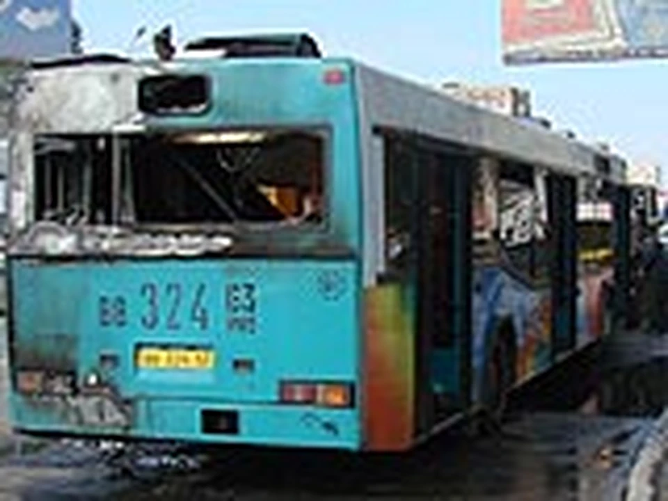 В Самаре загорелся автобус c пассажирами