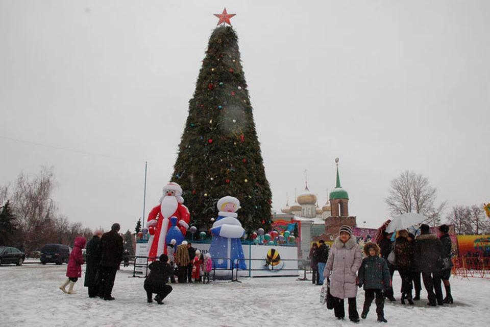 В тульских парках елка зажигает огни