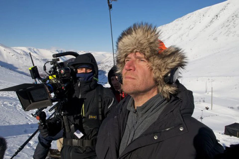 Ренни Харлин в Хибинах, на съемках фильма «Тайна перевала Дятлова»
