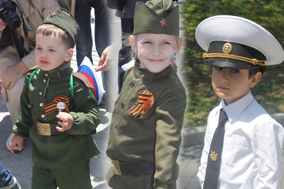 Малышей на парад одели в военную форму