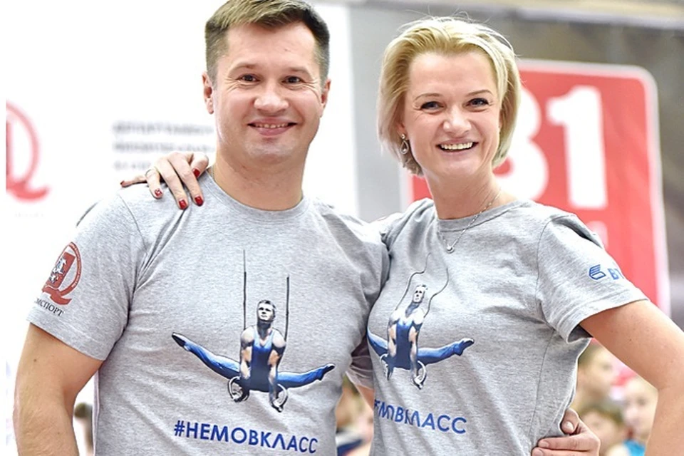 Светлана Хоркина поддержала Алексея Немова на его мастер-классе, в который записалось около тысячи юных гимнастов.