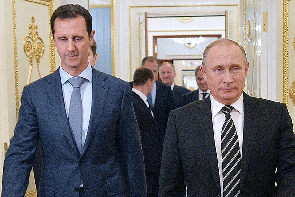 Октябрь 2015 года. Президент Сирии Башар Асад и президент РФ Владимир Путин во время встречи в Кремле. Фото: Алексей Дружинин/пресс-служба президента РФ/ТАСС