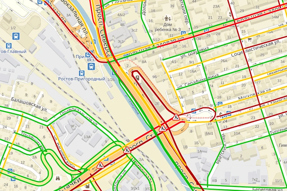 Схема пробок в ростове