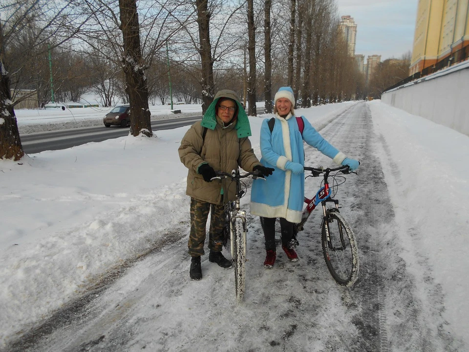 Некоторые участники велопарада уже порепетировали поездку при -25 градусах. Фото: Дима Ларин